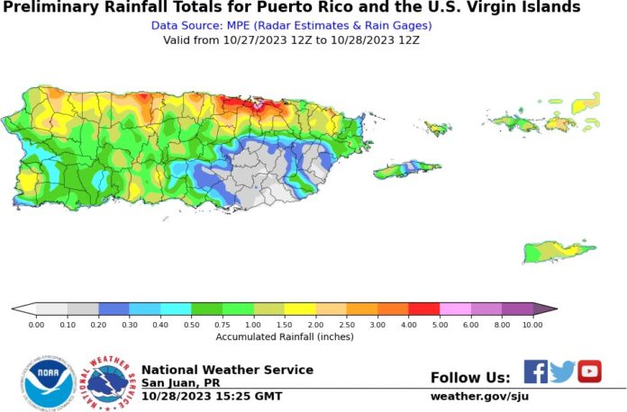 Lluvias PR. Foto NWS San Juan El SNM indicó que San Juan también batió el récord lluvia máxima diaria