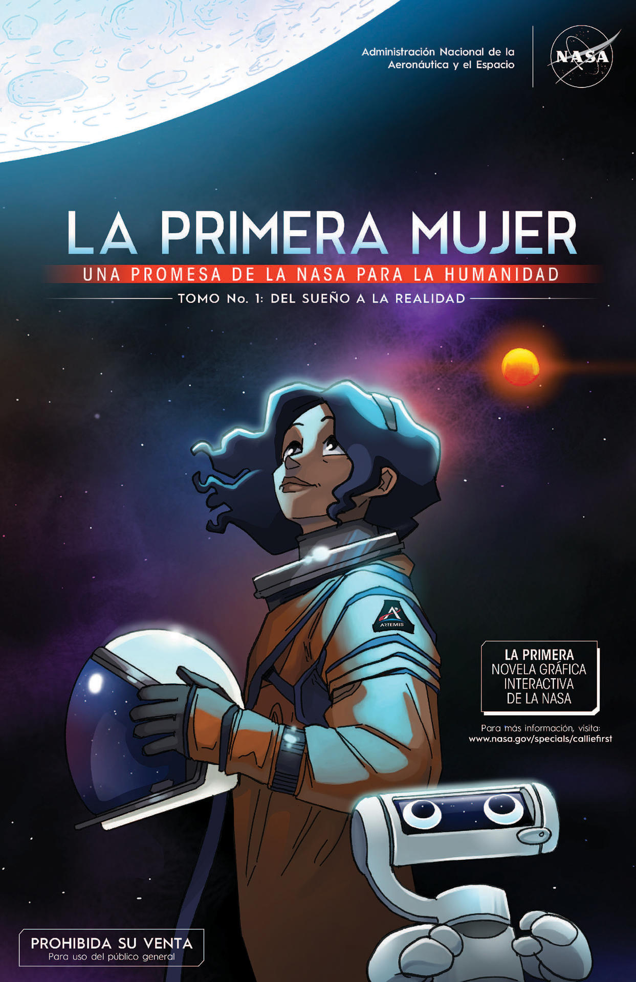 Caricatura "La primera mujer" titulado "Del sue&ntilde;o a la realidad".