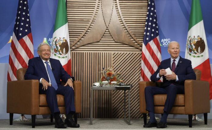 Andrés Manuel López Obrador (i) de México, y su homólogo de Estados Unidos, Joe Biden, Andrés Manuel López Obrador (i) de México, y su homólogo de Estados Unidos, Joe Biden,