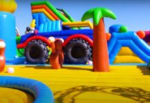 La casa hinchable más grande del mundo abre en Florida Ubicada en el centro comercial Altamonte Mall de Port Orange, Funbox ofrece hasta el próximo 8 de enero una oportunidad única para vivir los sueños de infancia en una decena de zonas de juegos interconectadas en esta casa inflable.