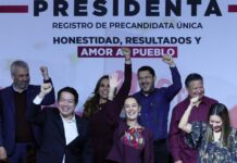 Claudia Sheibaum (c) se registra como precandidata única