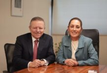 Claudia Sheinbaum y el expresidente de la Suprema Corte de Justicia de la Nación (SCJN), Arturo Zaldívar