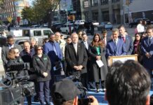 Culmina restauración de escudos americanos en la Sexta Avenida El comisionado Edward.