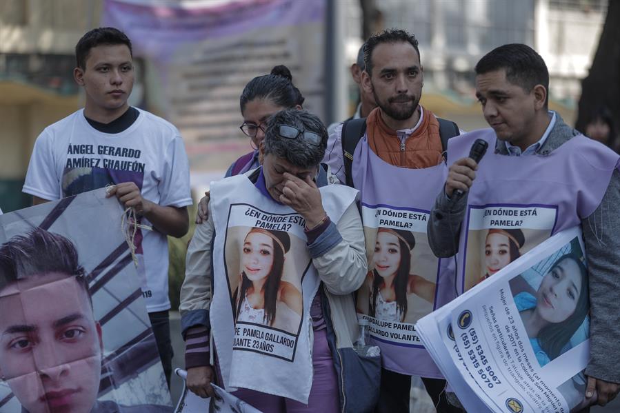 La señora María del Carmen Volante, madre de la joven desaparecida Guadalupe Pamela Gallardo Volante, protesta (3)