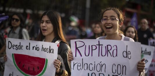 Manifestantes en apoyo a Palestina participan en una movilización exigiendo un alto a la ofensiva israelí en Gaza (2)