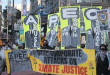 Miles marchan en San Francisco contra APEC, Israel y diferentes líderes mundiales Personas se manifiestan hoy contra la realización del Foro de Cooperación Económica Asia-Pacífico (3)