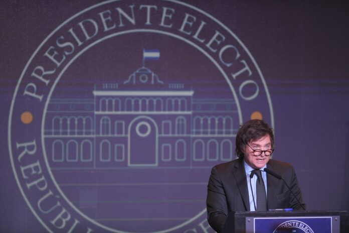 El candidato de la Libertad Avanza, Javier Milei, presidente electo de Argentina Presidente electo de argentina, Javier Milei.