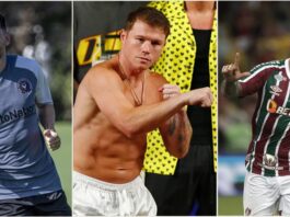 Lionel Messi, el boxeador mexicano Saúl Canelo Álvarez y el jugador de Fluminense Germán Cano