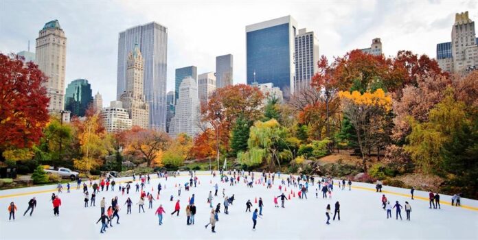 la pista de patinaje de Central Park en Nueva York