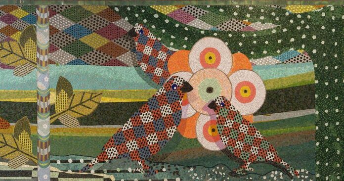 mosaico del artista Glenn Goldberg titulado 'Río Bronx'