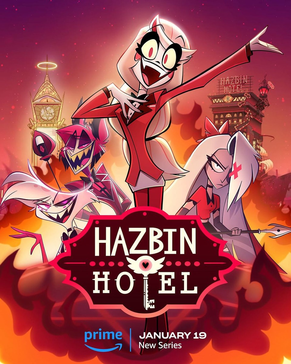 La portada de la nueva serie animada para adultos, &ldquo;Hazbin Hotel&rdquo;.