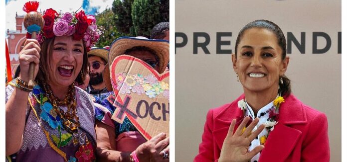 o Xóchitl Gálvez (i), por el opositor Frente Amplio por México, y Claudia Sheinbaum o Xóchitl Gálvez (i), por el opositor Frente Amplio por México, y Claudia Sheinbaum