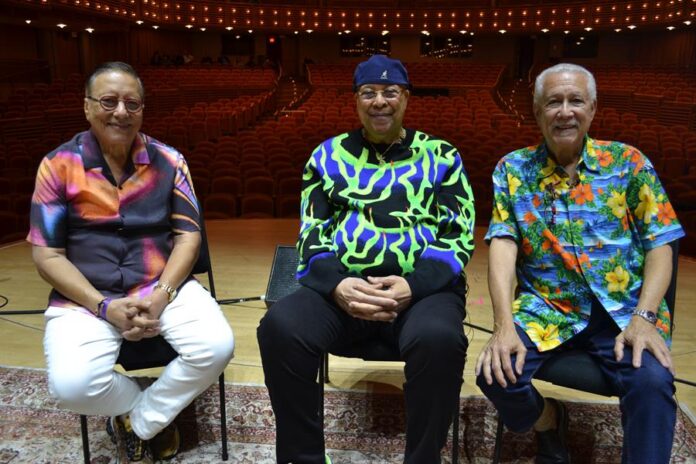 Los músicos cubanos de izquierda a derecha, el trompetista Arturo Sandoval, el pianista Chucho Valdés y el saxofonista y clarinetista Paquito D’Rivera