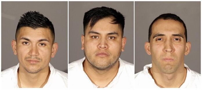 Felipe Leiva solís, de 33 años; Francisco Alegría, de 30, y Juan Eduardo Salomón Castro, de 31, que fueron arrestados por delitos graves de robo residencial Felipe Leiva Solís