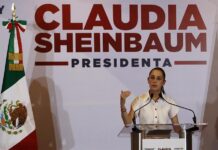 La candidata presidencial de la coalición Sigamos Haciendo Historia Claudia Sheinbaum