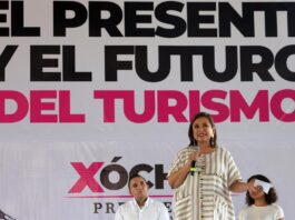 La candidata presidencial de la coalición opositora 'Fuerza y Corazón por México', Xochitl Gálvez