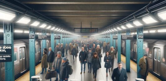 El plan de la gobernadora Hochul contempla el despliegue de 1.000 efectivos adicionales entre policías del estado de Nueva York, la Guardia Nacional de Nueva York y el Departamento de Policía de la MTA para apoyar los controles de equipaje del NYPD en áreas de alto tráfico. (Foto ilustativa creada por IA)
