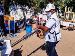Alerta en el sur de México porque los casos de dengue se multiplican por 38 en Guerrero Trabajadores participan en una jornada de fumigación en zonas propensas a la proliferación de los mosquitos transmisores del dengue (3)