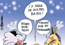 ¡Nada de golpes Bajos! caricatura
