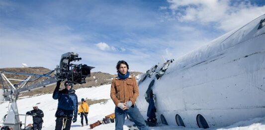 rodaje de la película de 'La sociedad de la nieve'