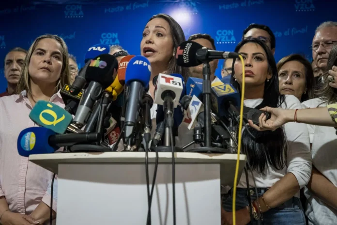 María Corina Machado Machado mencionó la ratificación de su inhabilitación en enero por parte del Tribunal Supremo de Justicia, la detención de