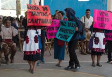 Pobladores se manifiestan para exigir un alto a la inseguridad este sábado, en el municipio de Chalchihuitán, (2)