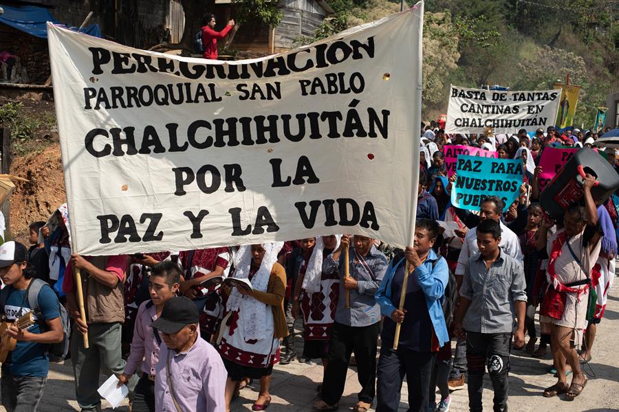 Pobladores se manifiestan para exigir un alto a la inseguridad este s&aacute;bado, en el municipio de Chalchihuit&aacute;n, (3)