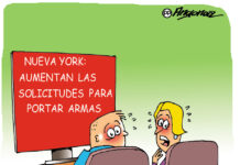 Aumentan las solicitudes para portar armas en Nueva York caricatura