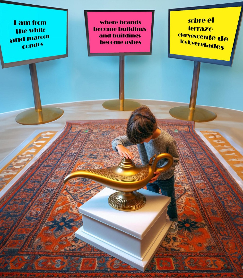 representación artística del primer proyecto de la comisión Técnicamente Poética titulado 'Wish-A-Poem'