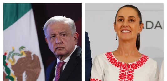 Andrés Manuel López Obrador (arriba-i) y a los candidatos a la Presidencia de México, la oficialista, Claudia Sheinbaum 1