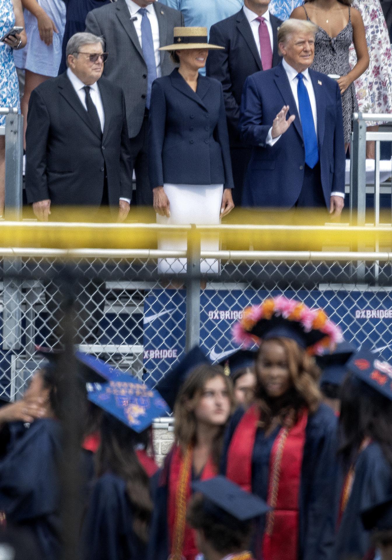 Donald and Melania Trumps sons school graduation