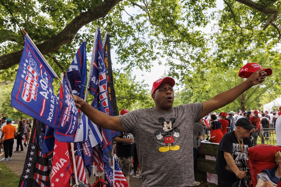 El mitin del expresidente republicano Donald Trump que se celebrar&aacute; esta tarde en Crotona Park (1)
