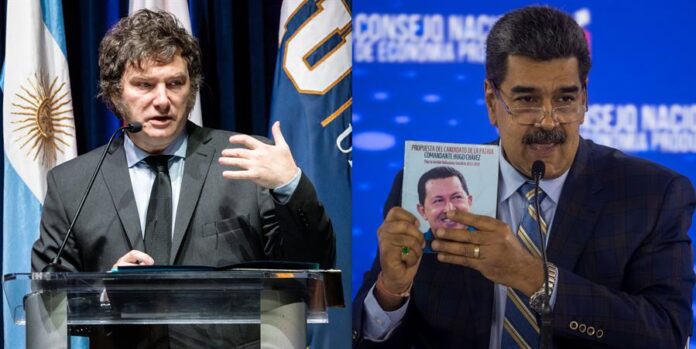 Javier Milei (i), y de Venezuela, Nicolás Maduro Javier Milei (i), y de Venezuela, Nicolás Maduro