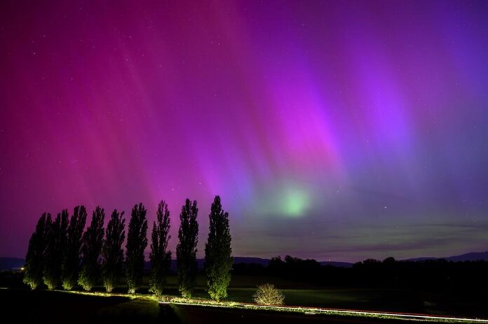 Vista de la aurora boreal
