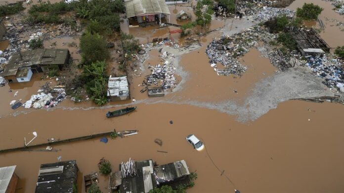 el desbordamiento del río Jacuí este viernes
