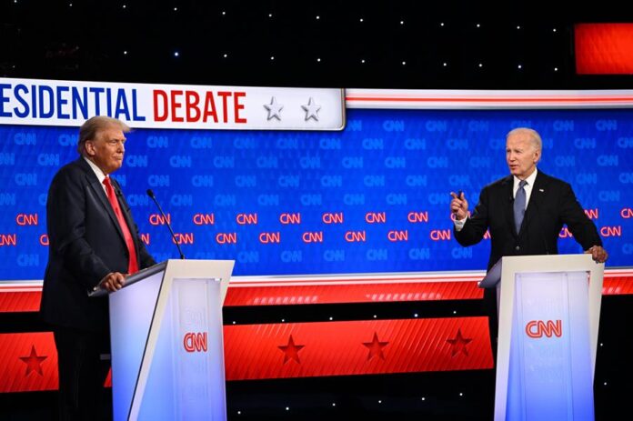 Joe Biden y Trump en el debate