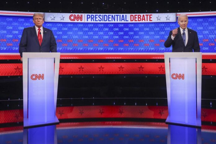 Joe Biden (der.) y el expresidente y candidato a las elecciones Donald Trump durante un debate Joe Biden (der.) y el expresidente y candidato a las elecciones Donald Trump durante un debate