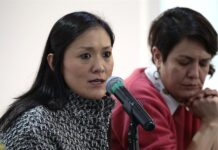 La coordinadora de Seguridad de México Evalúa, Sandra Ley, habla en la presentación del reporte 'Votar entre balas'