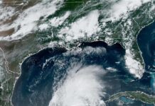 localización del huracán Beryl sobre Yucatán