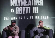 Floyd Mayweather asegura que podría vencer a Chávez y a su hijo con una mano Floyd Mayweather Jr (i) y John Gotti III, participan en una rueda de prensa