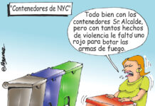 "Contenedores de basura en Nueva York" caricatura