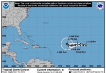 Se forma en medio del Atlántico Gordon, la sexta tormenta tropical de la temporada