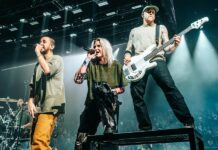 los integrantes de la Banda Linkin Park durante una presentación