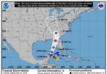 trayectoria de la tormenta tropical Helene por el Atlántico hacia el Golfo de México