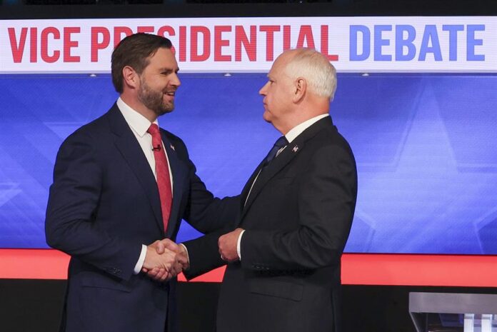 JD Vance (L), and Tim Walz