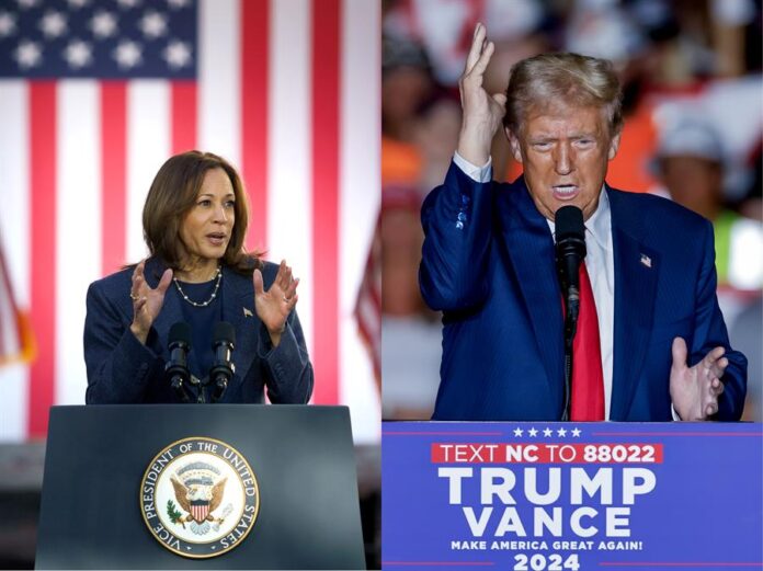 Kamala Harris y el republicano Donald Trump.