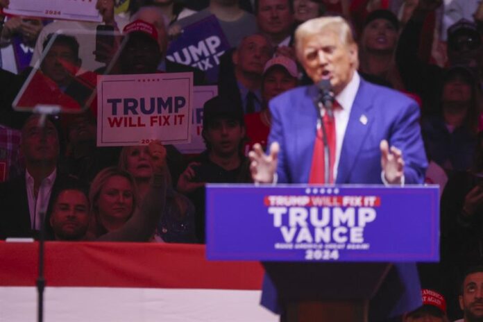 Trump en un actode campaña Trump