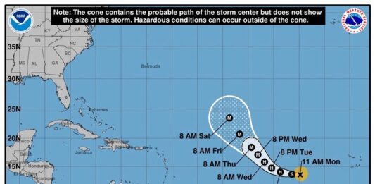 localización de la tormenta tropical Kirk