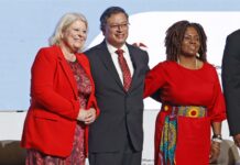 Vicepresidenta colombiana va a Nueva York para cierre Decenio Afrodescendiente de la ONU El presidente de Colombia, Gustavo Petro (c); la ministra de Servicios Sociales de Suecia, Camilla Waltersson Grönvall (i), y la vicepresidenta de Colombia, Francia Márquez