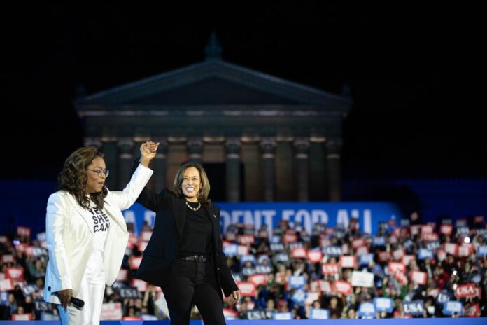 Oprah Winfrey y Kamala Harris